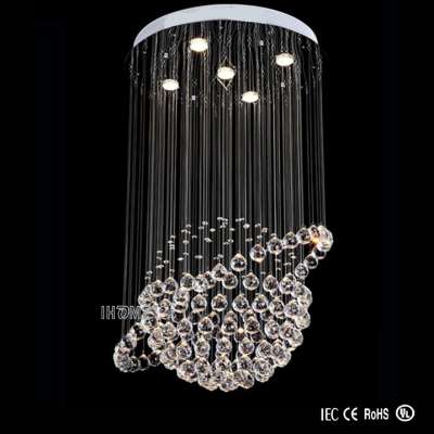 Modern Globe Shape Top grade Fancy Crystal Drop Pendant Light for 5 Bulbs