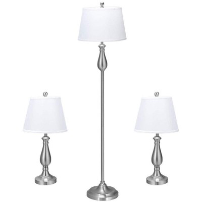 Modern Floor Lamp and 2 Table Lamps Set