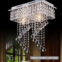 New modern LED square crystal ceiling chandelier porch corridor small crystal living room bedroom ceiling lamps